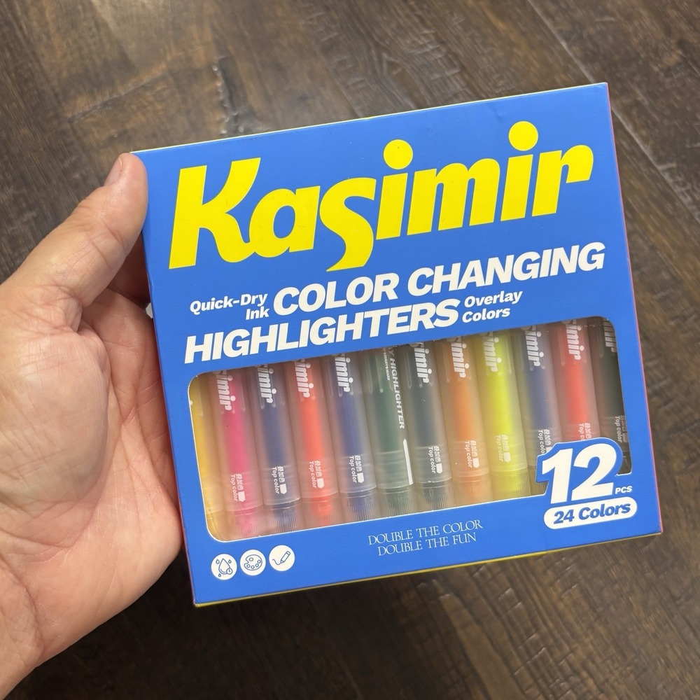 Dual Tip Highlighters Coloring Changing Markers - 24 Colors No Bleed